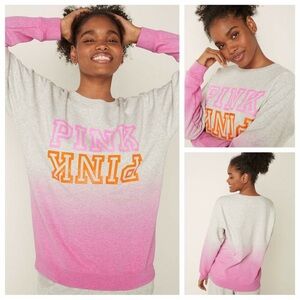 Pink Victoria’s Secret Dipped Dye  Crew Neck  Sweatshirt Size Small